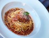 Spaghetti Pomodoro with Three Meatballs