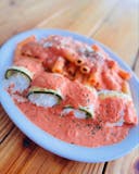 Zucchini rollantini+vodka sauce