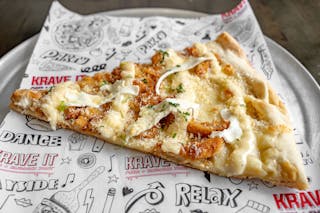 White Truffle Chicken Pizza Slice