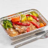 Fish Francese with Vegetables