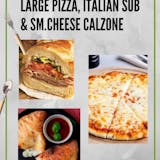 1. Large Pizza, Italian Sub & Cheese Calzone Pick Up Special