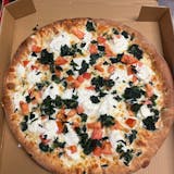 White Spinach Tomato Pizza