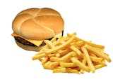 #1 - Cheese Burger w/ French Fries & Can Soda