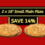 2 X-Large 18" Plain Cheese Pizza Special