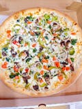 White Veggie Works Pizza