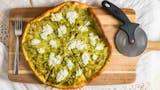 Ricotta-Pesto-Garlic Pizza