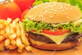 Hamburger with French Fries & Can Soda