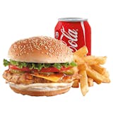 Grilled Chicken Burger with Fries & Can Soda