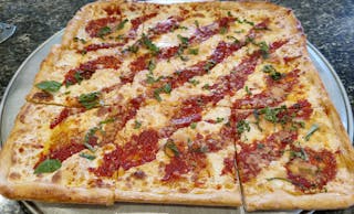 Grandma Thin Crust Square Pie With Fresh Mozzarella Cheese