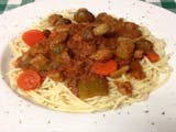Veal Scallopini Over Spaghett