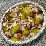 BBQ Ranch Popcorn Chicken Topped With Pickles