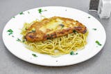 Chicken Francese over Pasta Lunch