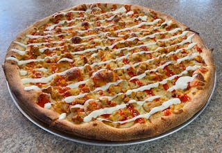 Grandma Buffalo Chicken Pizza