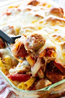 Baked Mostaccioli with Meat & Cheese