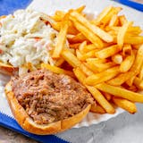 Pulled Pork with Coleslaw Sandwich