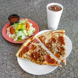 One Slice with One Topping, Salad & Drink Special