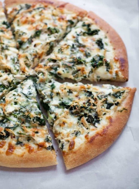 Order Spinach Pizza - 12'' (8 Slices) food online from Astra Pizza store, St Petersburg on bringmethat.com