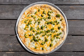 White Cheddar Broccoli Pizza