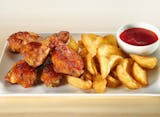 6 Pc- Wings & Potato Wedges