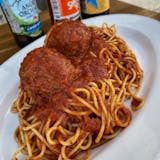 1/2 Spaghetti with Meatball, Garlic Bread & Salad Lunch