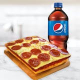 One Personal Topping Pan Pizza & Can of Coke Lunch