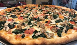 Supreme Pizza- Sausage, Pepperoni, Spinach, Mushrooms