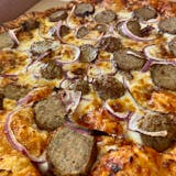 Mavericks Meatball Pizza