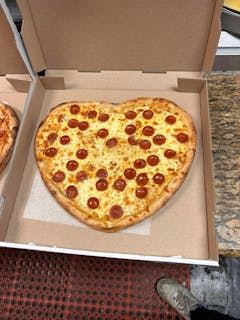 Heart shaped pizza