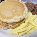 4. Pancakes & Meat Breakfast