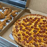 X-Large Pizza with 14 Pieces of  Wings Special