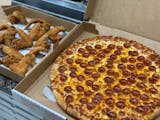 Monster Pizza With 16 Pieces of Wings Special