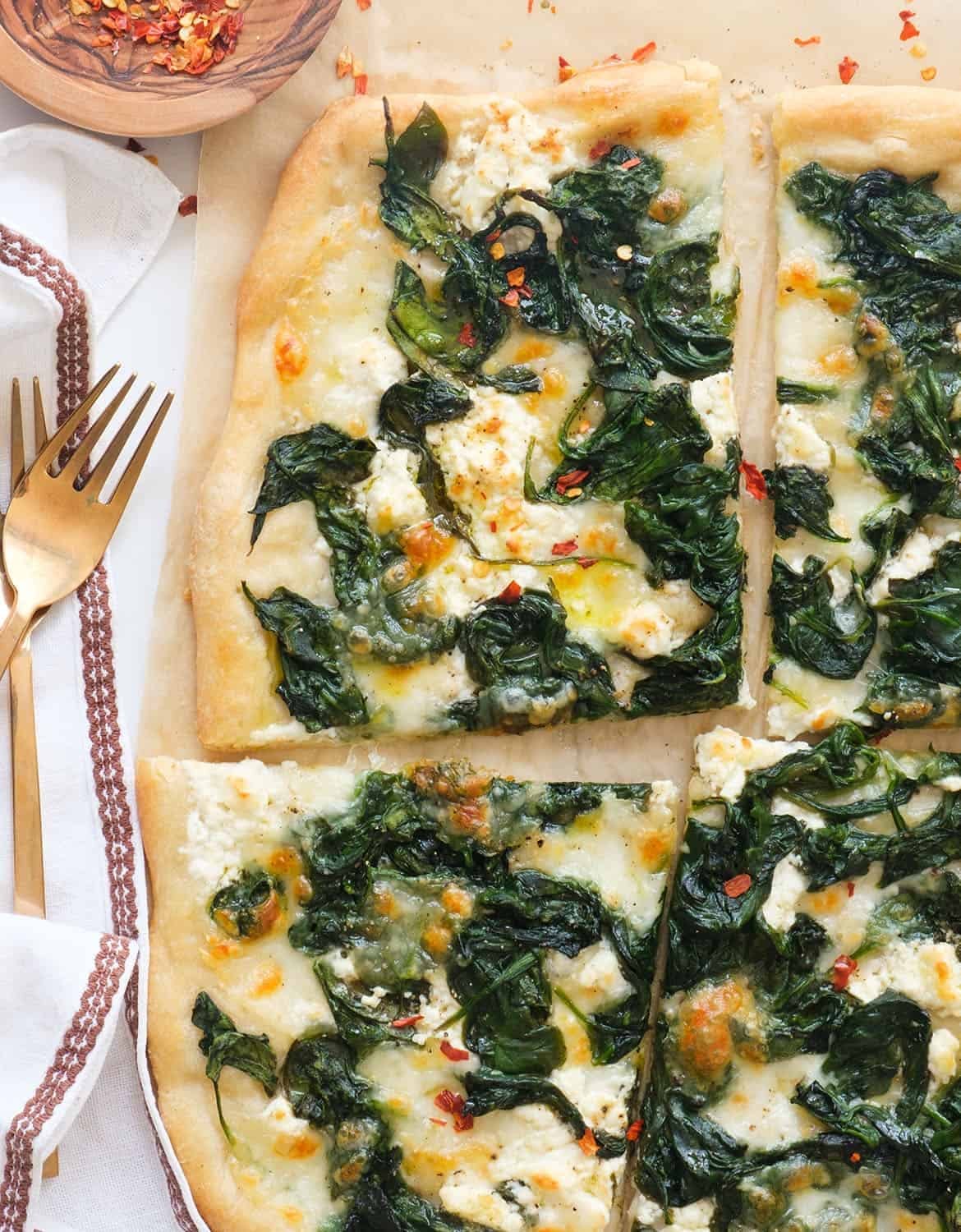 White Spinach Pizza