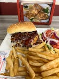BBQ Bacon Burger with Provolone Cheese
