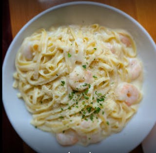 Fettuccine Alfredo with  Shrimp