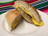 FRIED EGG & CHEESE SANDWICH WITH SAUSAGE BREAKFAST