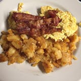 2 EGGS ANY STYLE WITH BACON BREAKFAST