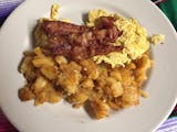 2 EGGS ANY STYLE WITH BACON BREAKFAST