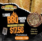 Thursday Special - 1 Large BBQ Chicken Pizza with Breadsticks & Sauce