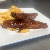 Barbecue pork ribs/ with French Fries
