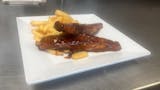 Barbecue pork ribs/ with French Fries