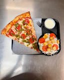 #1 One Topping Pizza Slice, Crisp Side Salad & Medium Drink Lunch Special