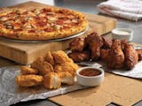 #4 - 25 Chicken Wings, Fries, 16'' Pizza with Two Toppings & Two 12 oz. Soda Special