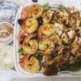 Chicken & Shrimp over Garden Salad