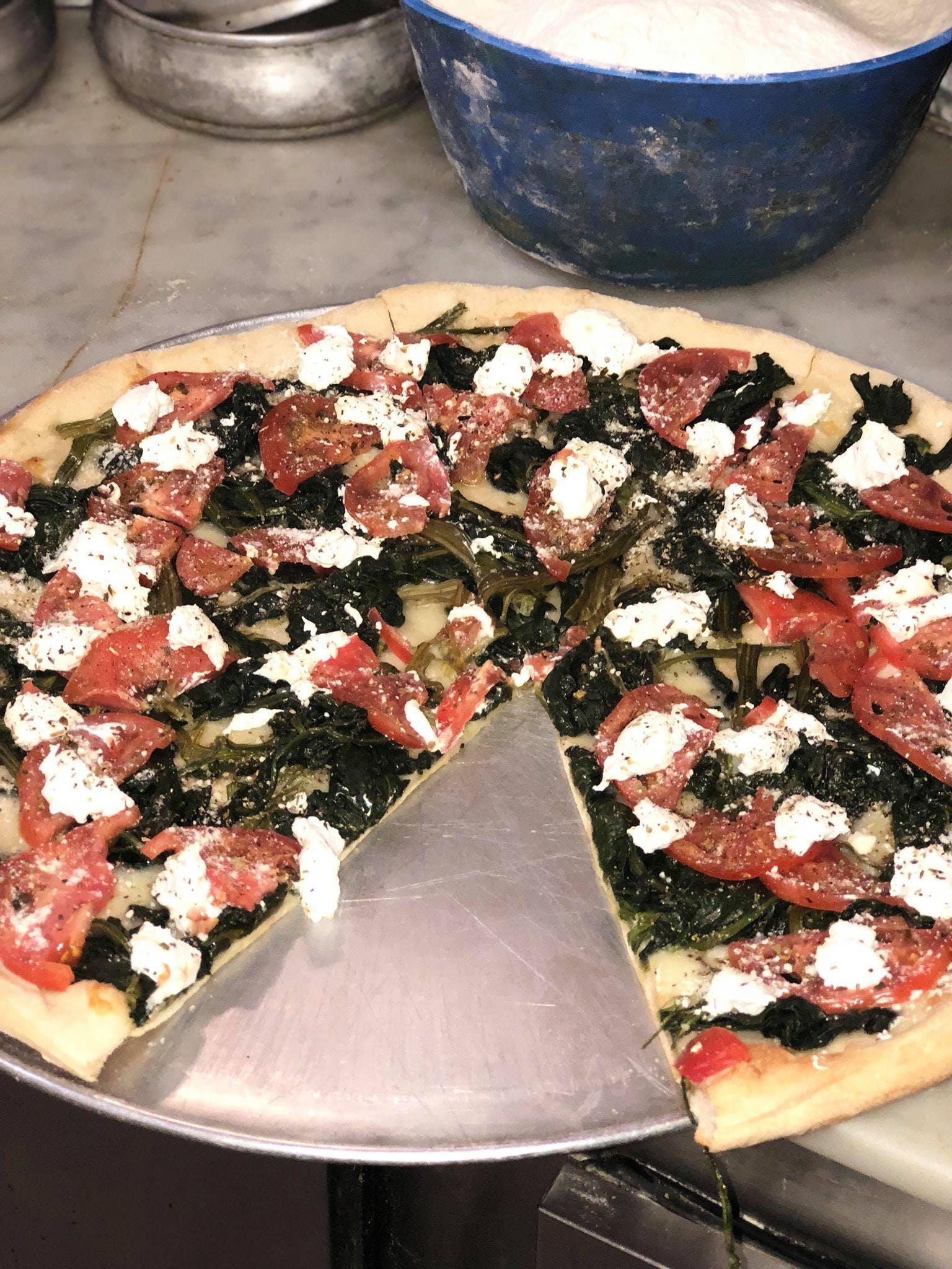 Spinach Pizza Slice