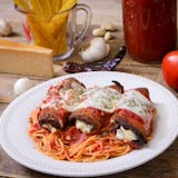 Eggplant Parmigiana with Spaghetti Lunch