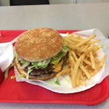 41. Triple Burger with Vegetables, French Fries & Soda Special