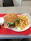41. Triple Burger with Vegetables, French Fries & Soda Special