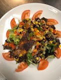 Blackened Salmon Salad with Corn & Bean Salsa