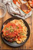 Eggplant Parmesan over Pasta