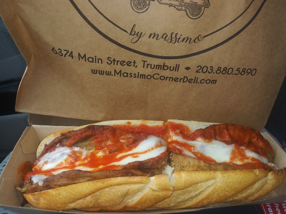 Order Eggplant Parmigiana - Sliced Rye Bread food online from Italian Corner Deli By Massimo store, Trumbull on bringmethat.com